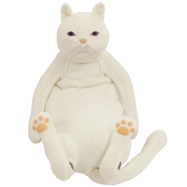 HYBE ぬいぐるみ ホワイトネコ 楽天市場】【送料無料】 ひざねこ ぬいぐるみ M オッドアイ